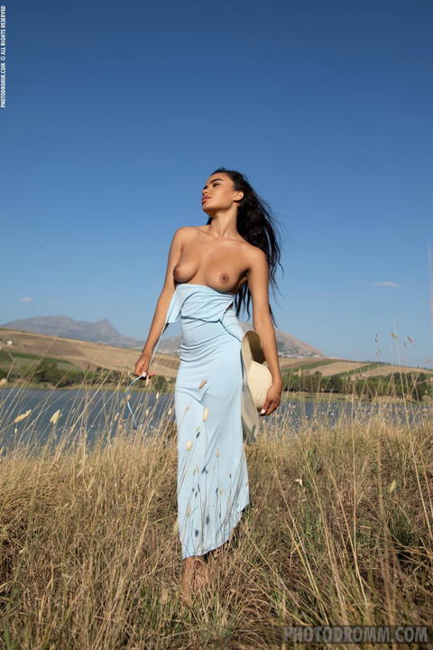Photodromm - Lupe In A Sexy Flowing Dress with No Bra Or Panties! - photo 2 of 12