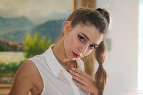 Fitting Room - Mary Popiense, Posing As A Young Secretary! - photo 1 of 10