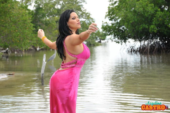 Angelina Castro Outdoors In Pink!