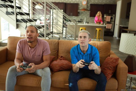 Bridgette B - Bridgette B Gets Her Two Friends To Stop Gaming And Start Fucking! - photo 1 of 1