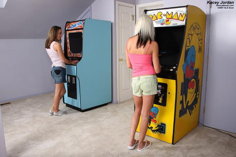 Kacey Jordan - Kacey Jordan In Lesbian Video Game Fun! - photo 1 of 8