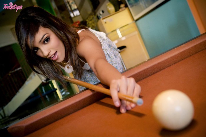 Melanie Jane Shooting Pool