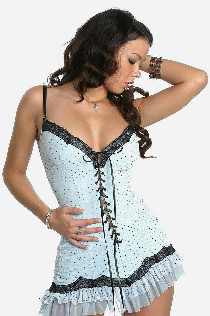 Sophia Santi In Her Powder Blue Bustier!