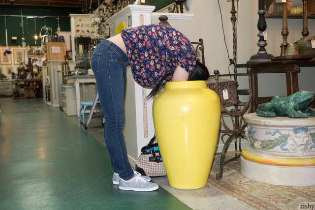 Logan Drae Public Flashing us At An Antique Store!