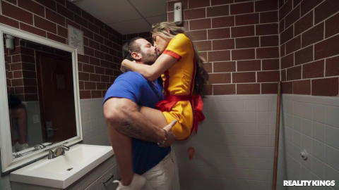 Reality Kings - MacKenzie Mace Is Fucking GI Joey In A Public Restroom! - photo 9 of 24