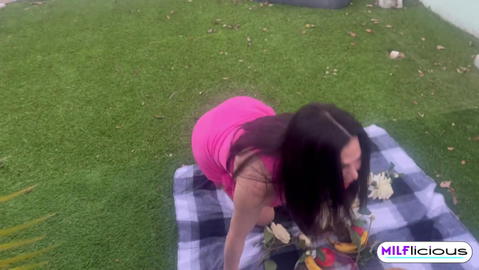 Newer Models - Nina Dolci Is Sucking Alex White’s Cock In A Backyard! - photo 1 of 1
