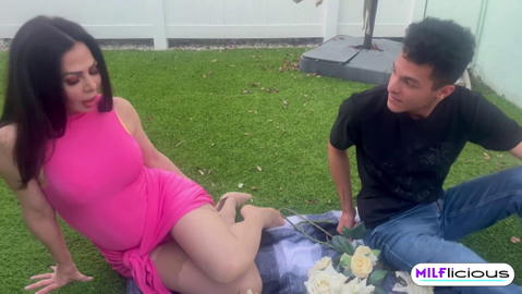 Newer Models - Nina Dolci Is Sucking Alex White’s Cock In A Backyard! - photo 1 of 1