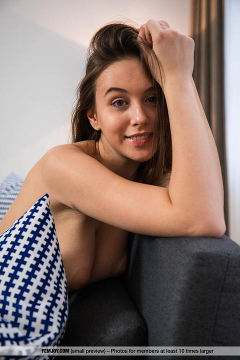 Femjoy - Busty Brunette Alisa I Nude on the Sofa! - photo 1 of 1