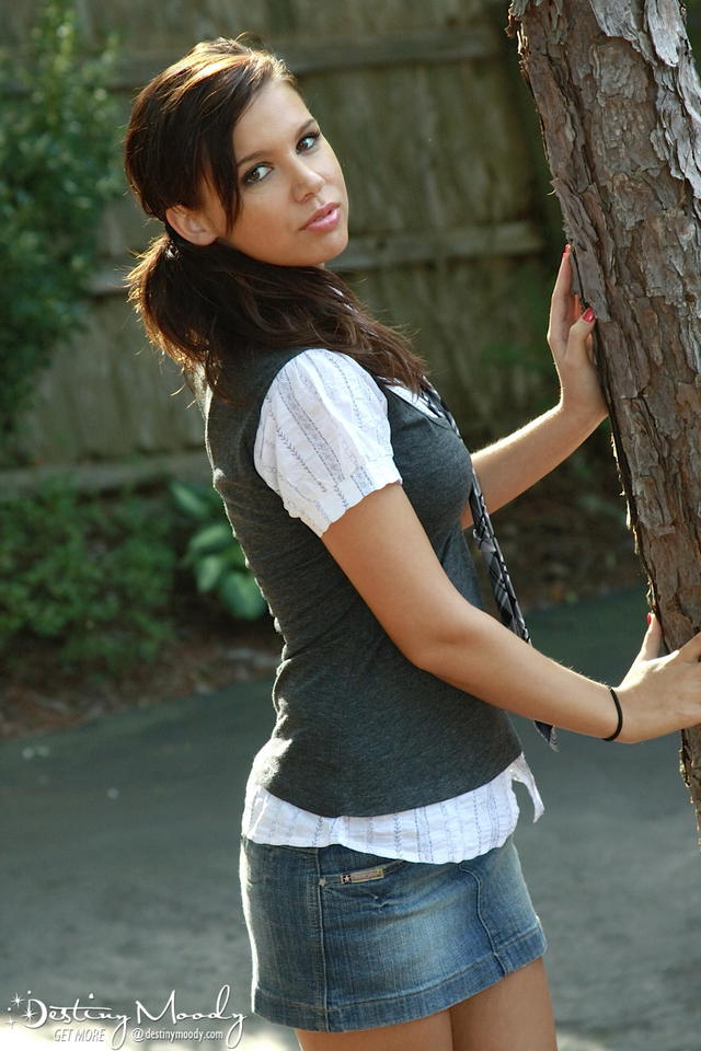Destiny Moody Out In The Woods In Her Mini Skirt!
