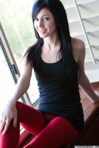 Catie Minx In A Teaser Set In Red Pantyhose!