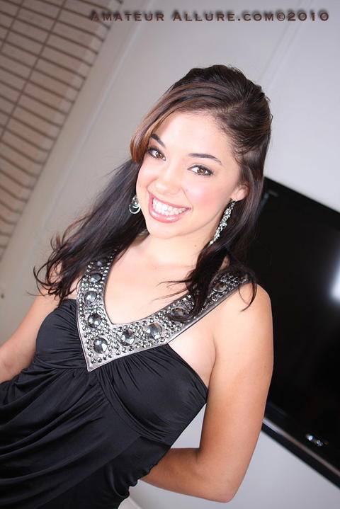 Amateur Allure - Gigi Rivera Takes A Load In Her Mouth While In Her Black Sexy Dress! - photo 1 of 1