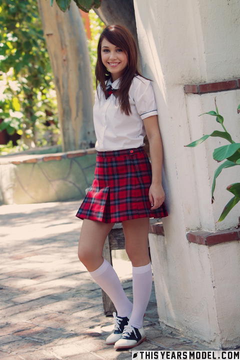 This Years Model - Marissa May Posing In And Out Of Her Plaid Skirt! - photo 1 of 1