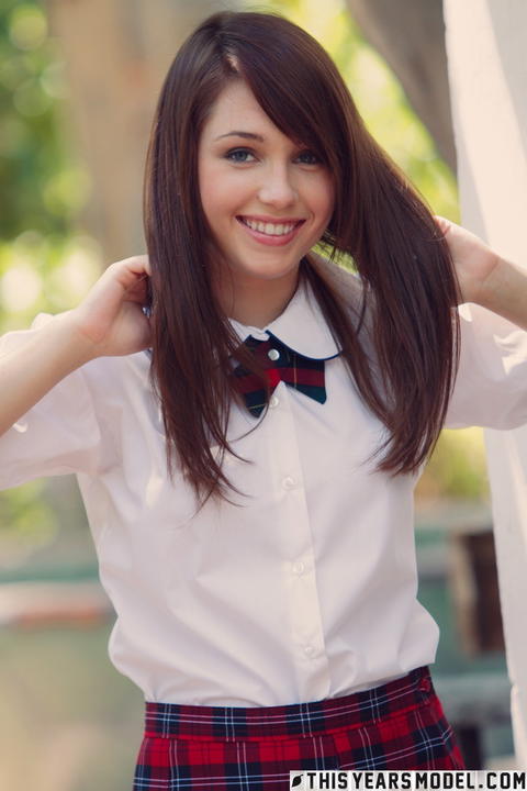 This Years Model - Marissa May Posing In And Out Of Her Plaid Skirt! - photo 1 of 1