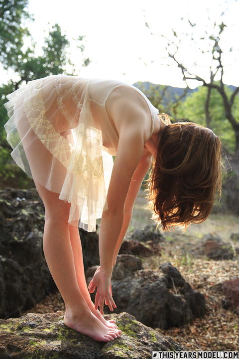 This Years Model - Ellie Jane In Just Her Sheer Lingerie In The Woods! - photo 5 of 10