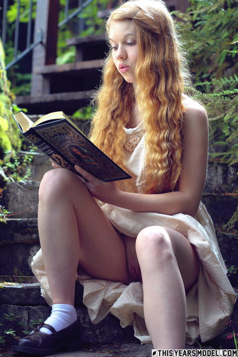 Dolly Little - Dolly Little Posing On The Stairs In A Dress With No Panties On. - photo 9 of 10