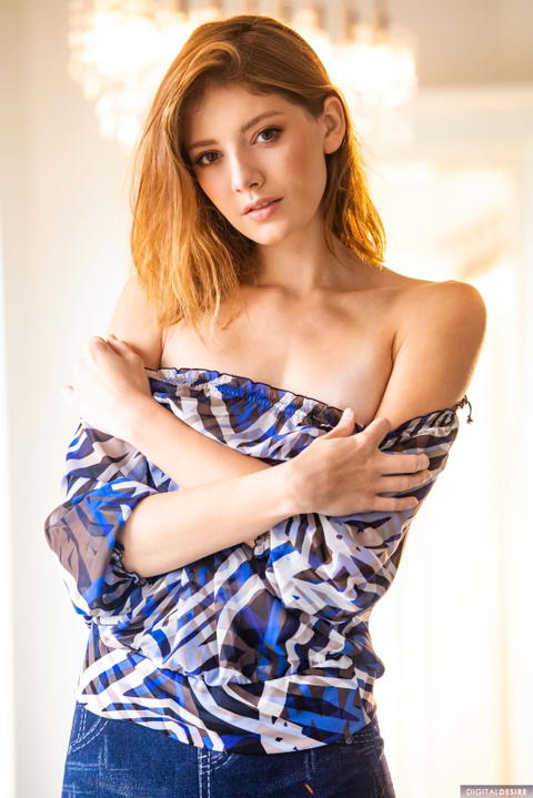 Lena Anderson - Lena Anderson Striping And Then Posing On An Ottoman! - photo 1 of 1