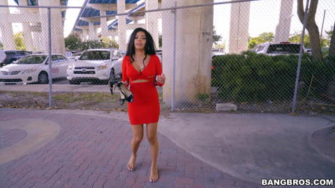 Aaliyah Hadid - Aaliyah Hadid In A Sexy Red Dress Fucking On The Bang Bus! - photo 1 of 1