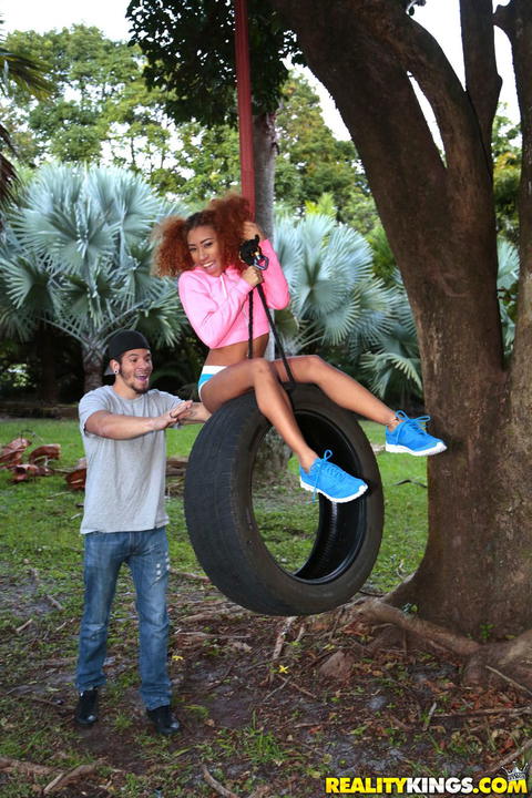 Kendall Woods - Kendall Woods Takes A Fucking In A Swing In A Back Yard! - photo 1 of 1