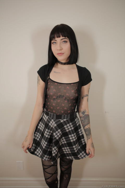 Charlotte Sartre - Charlotte Sartre In Fishnets Bent Over And Spreading Her Sex Holes Open! - photo 1 of 1