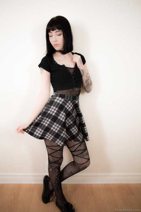 Charlotte Sartre - Charlotte Sartre In Fishnets Bent Over And Spreading Her Sex Holes Open! - photo 1 of 1
