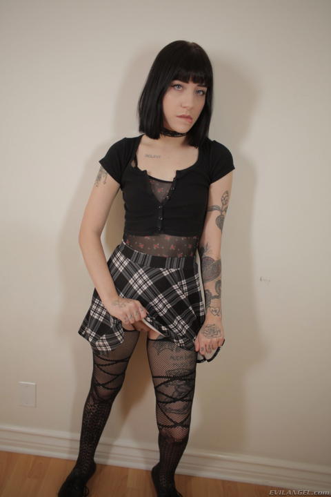 Charlotte Sartre - Charlotte Sartre In Fishnets Bent Over And Spreading Her Sex Holes Open! - photo 1 of 1